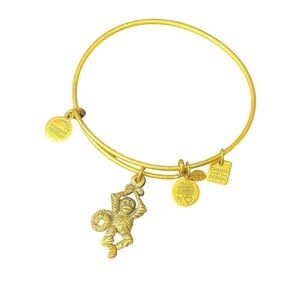 Alex and Ani Monkey Charm Bangle Bracelet Rafaelian Gold Finish